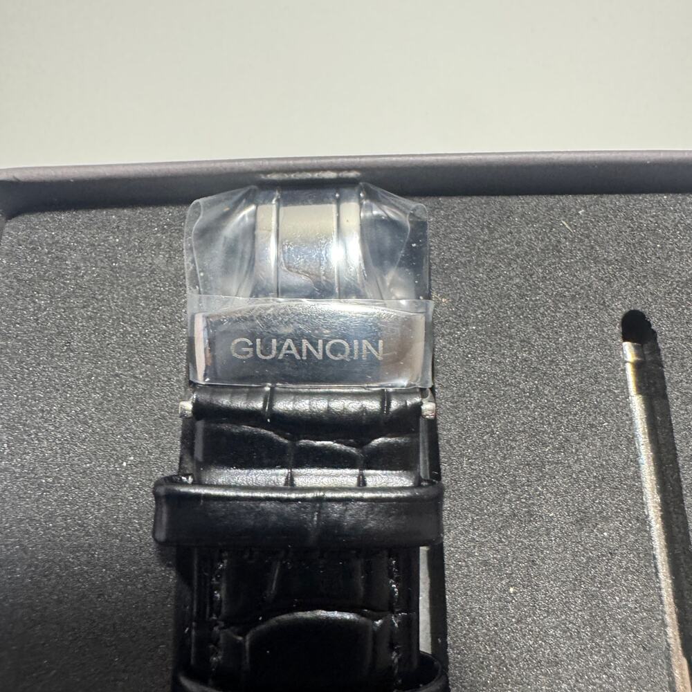 Automatic Men’s Watch – Guanqin - Open Heart Design – Leather Band - NEW in Box - Picture 5 of 8
